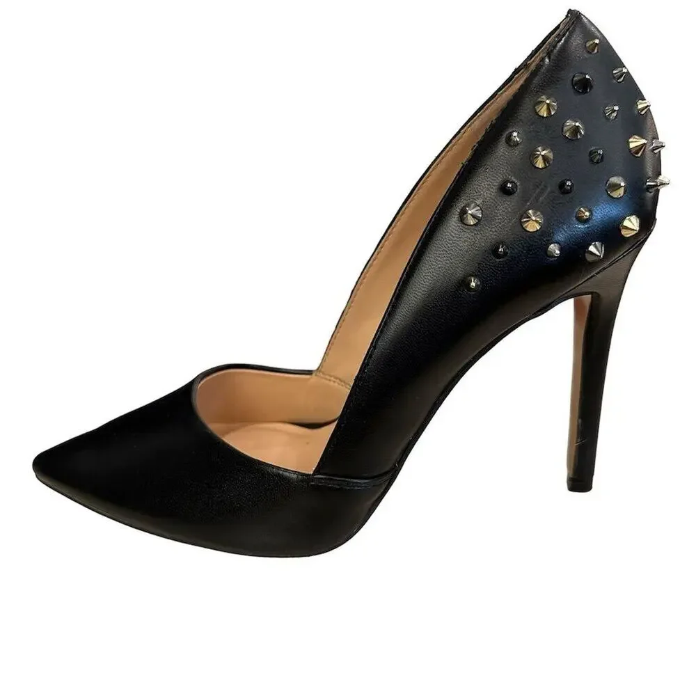Mix No. 6 Women's Black Studded Stiletto Heels Size 7M Party Pumps 4” heels - Picture 5 of 11
